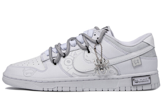 【定制球鞋】 Nike Dunk Low Retro 简约 高街 怪兽涂鸦 潮流 低帮 板鞋 男款 灰白 / Кроссовки Nike Dunk Low DJ6188-101