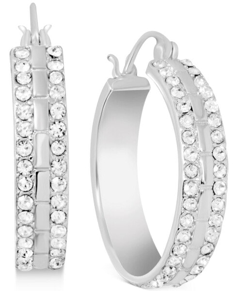 Серьги And Now This crystal Small Double Row Hoop