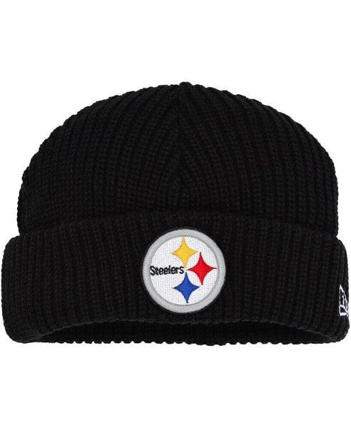 Men's Black Pittsburgh Steelers Fisherman Skully Cuffed Knit Hat