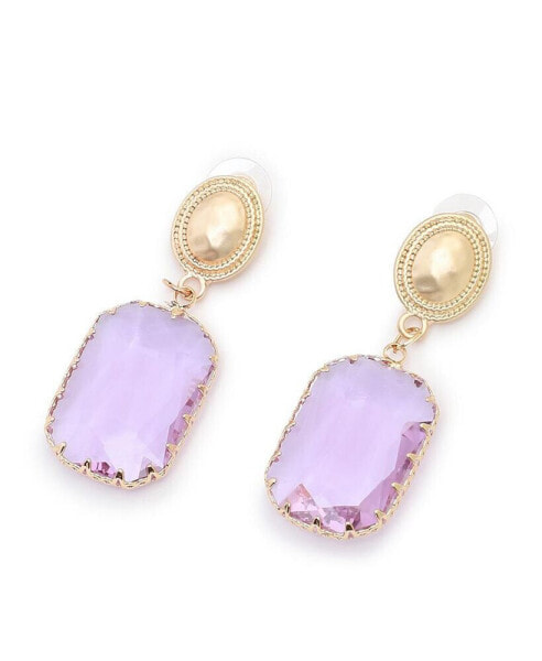 Women's Purple Stone Drop Earrings