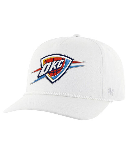 Men's White Oklahoma City Thunder Core Logo Rope Hitch Adjustable Hat