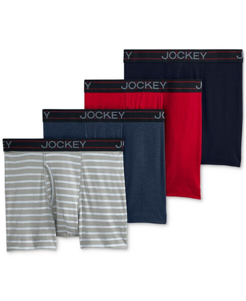 Men's Jockey Lightweight Cotton Blend 5" Boxer Briefs, Pack of 4