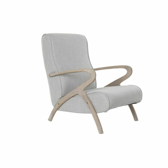 Armchair DKD Home Decor Fir Polyester Light grey (57 x 55 x 85 cm)