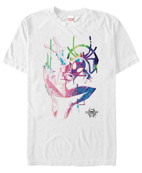 Marvel Men's Spider-Man Into The Spiderverse Neon Watercolor Spider-Man Short Sleeve T-Shirt