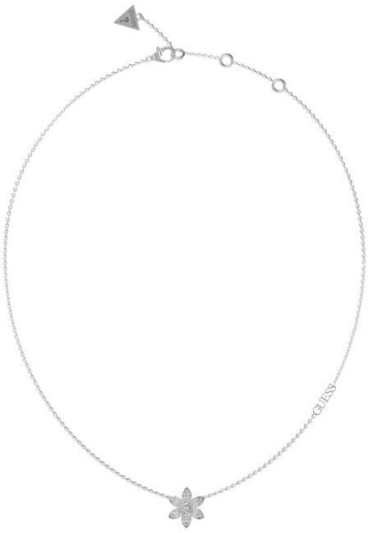 Beautiful steel necklace with White Lotus flower JUBN04146JWRHT/U