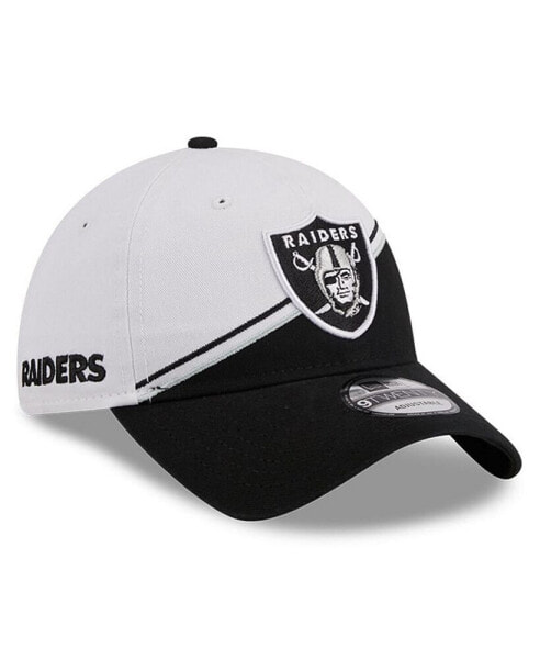 Men's White, Black Las Vegas Raiders 2023 Sideline 9TWENTY Adjustable Hat