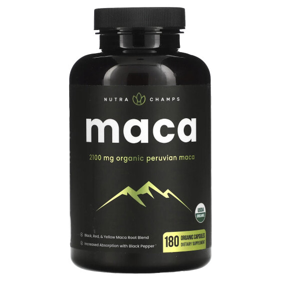 Maca, 2,100 mg, 180 Organic Capsules (700 mg per Capsule)