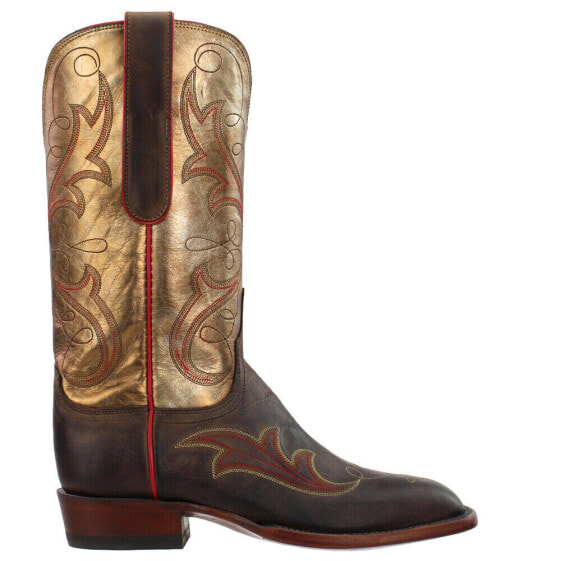 Lucchese Taryn Metallic Snip Toe Cowboy Womens Brown Casual Boots CL2540-W8