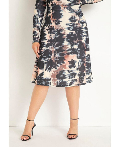 Plus Size A-Line Midi Skirt