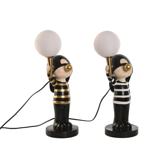 Настольная лампа Home ESPRIT Белый Чёрный Металл Смола 220 V 20 x 16 x 49 cm (2 штук)