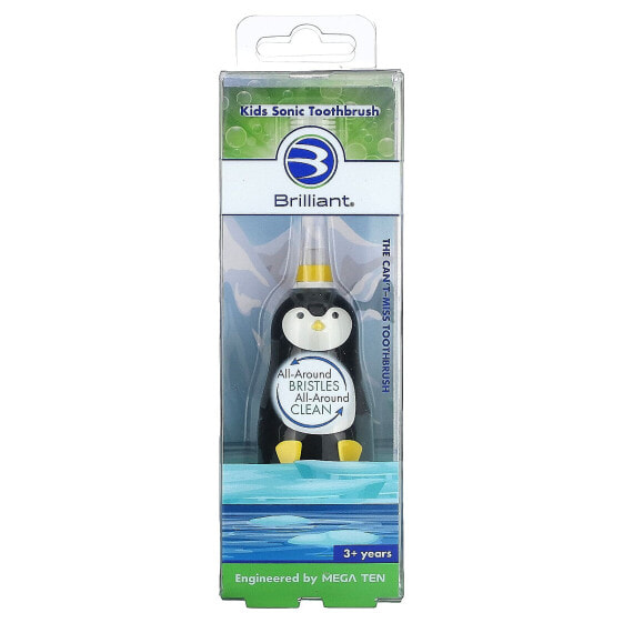 Brilliant, Kids Sonic Toothbrush, 3+ Years, Penguin, 1 Sonic Toothbrush