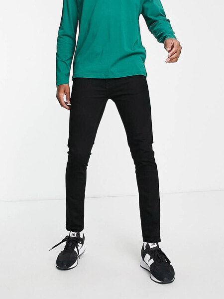 Topman stretch skinny jeans in stay black 