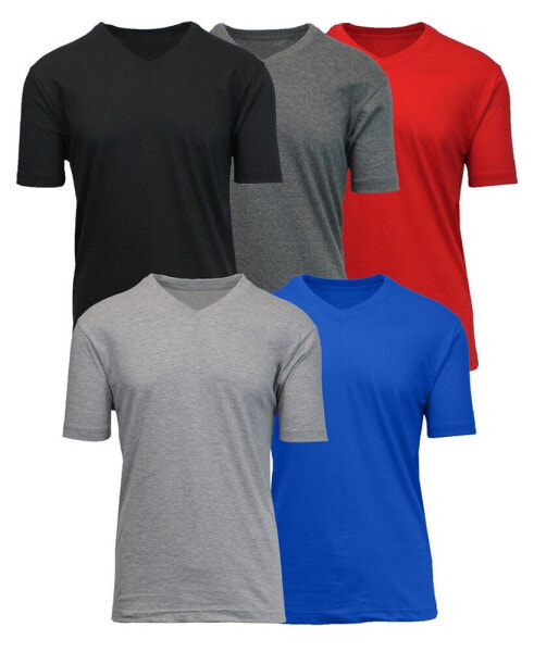 Men's Short Sleeve V-Neck Tee-5 Pack