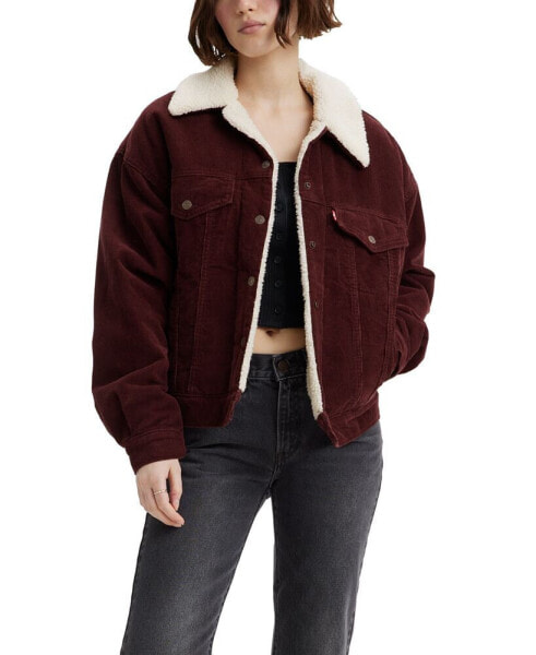 Women's '90s Sherpa-Lined Corduroy Trucker Jacket