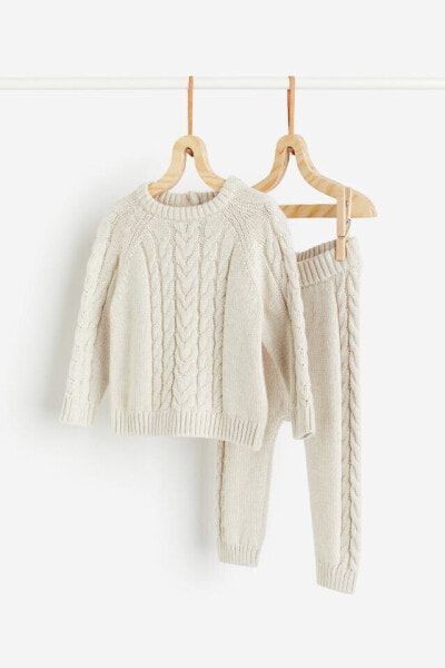 2-piece Cable-knit Cotton Set