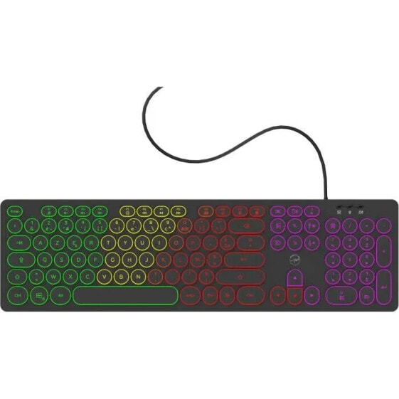 RGB-Tastatur mit Kabel MOBILITY LAB ML306858 AZERTY Runde Tasten Schwarz