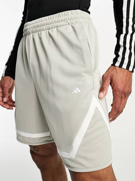 adidas Basketball Pro Block shorts in grey