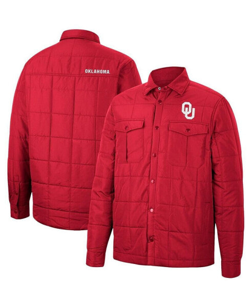 Куртка мужская Colosseum Oklahoma Sooners Detonate Quilted Full-Snap Crimson