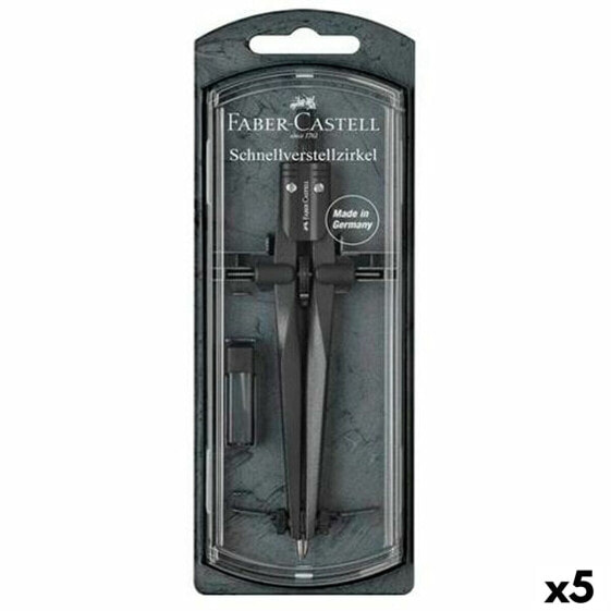 Чертежные инструменты компас Faber-Castell Чёрный 5 штук