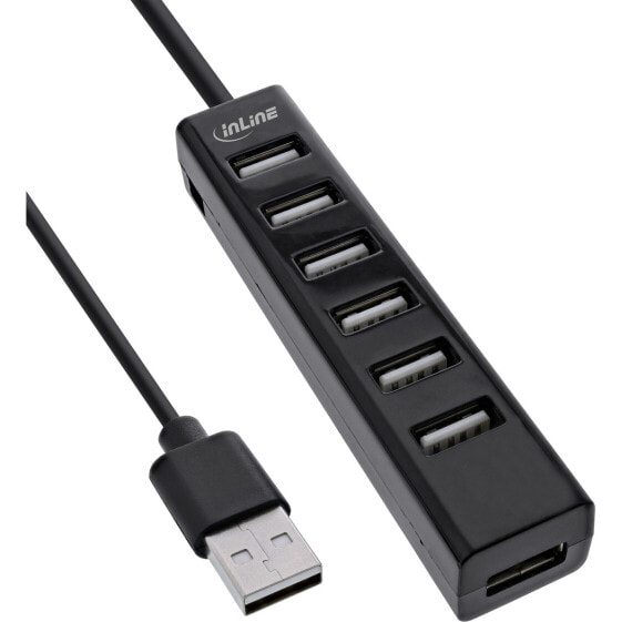 InLine USB 2.0 7-Port Hub - Type-A male to 7x Type-A female - black