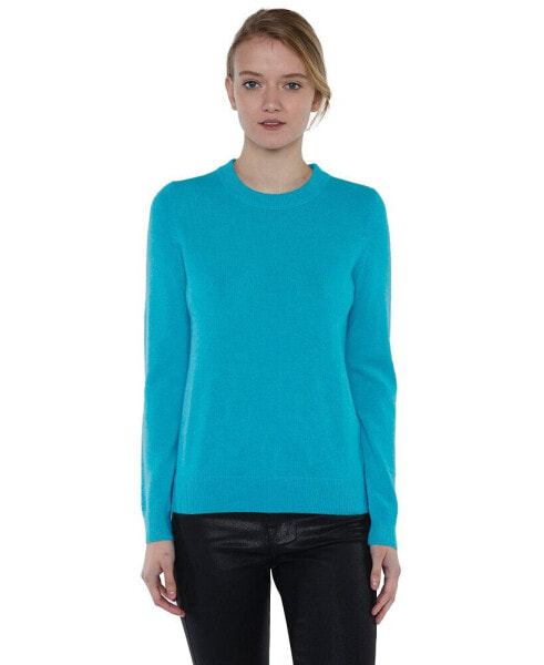 Women's 100% Pure Cashmere Long Sleeve Crew Neck Pullover Sweater (1362, Lime, X-Small )