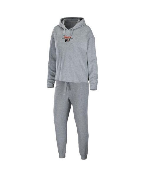 Women's Heather Gray Philadelphia Flyers Logo Pullover Hoodie and Pants Sleep Set