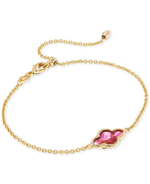 14k Gold-Plated Stone Medallion Adjustable Link Bracelet