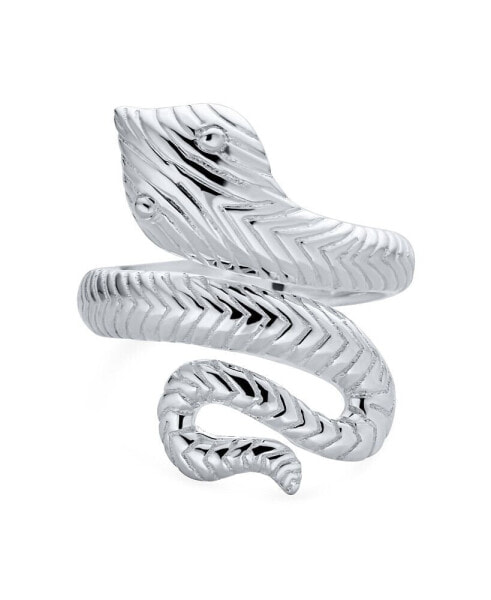 Boho Fashion Statement Retro Garden Animal Pet Reptile Egyptian Wrap Coil Serpent Snake Ring Band Women .925 Sterling Silver