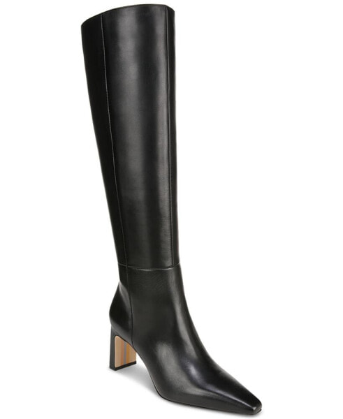 Sylvia Wide-Calf Snip-Toe Knee-High Dress Boots