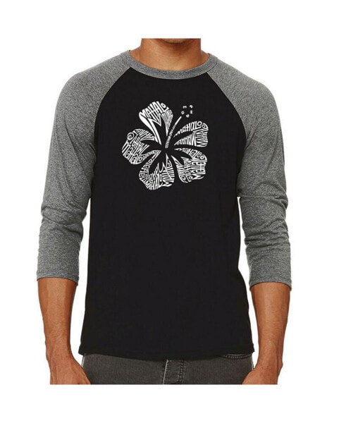 Mahalo Men's Raglan Word Art T-shirt