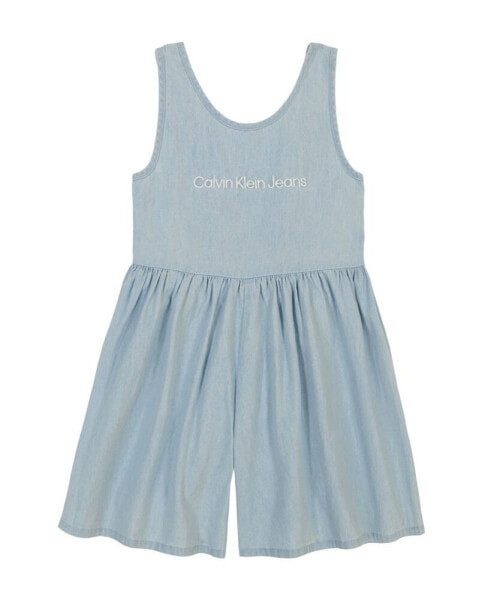 Комплект одежды для девочек Calvin Klein Джинсовый комбинезон с широкими брюками