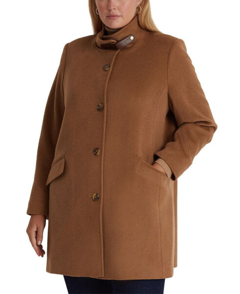 Women's Plus Size Buckle-Collar Coat