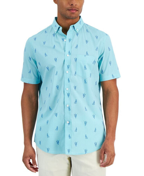 Men's Lobster-Print Poplin Shirt, Created for Macy's