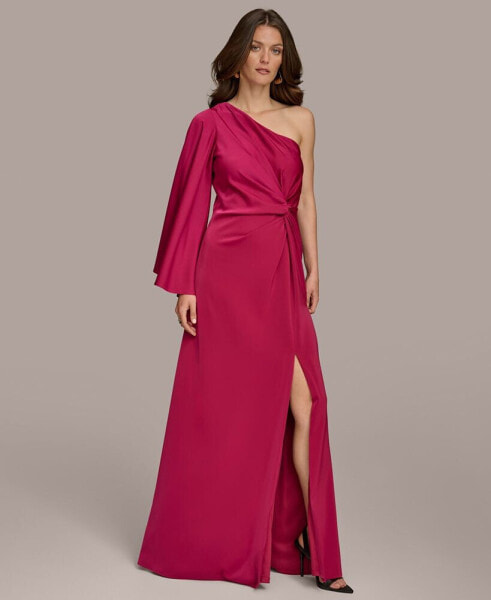 Women's Twist-Front One-Shoulder Gown