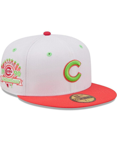 Men's White, Coral Chicago Cubs 1990 MLB All-Star Game Strawberry Lolli 59FIFTY Fitted Hat