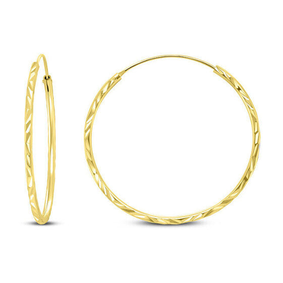 Cut gold plated hoop earrings EA01Y