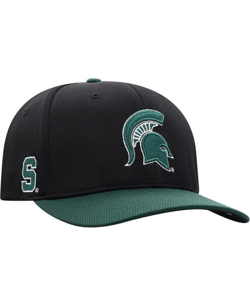 Men's Black, Green Michigan State Spartans Two-Tone Reflex Hybrid Tech Flex Hat