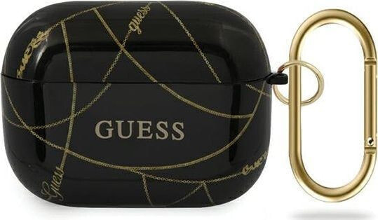 Guess Etui ochronne GUACAPTPUCHWH Gold Chain Collection do AirPods Pro białe