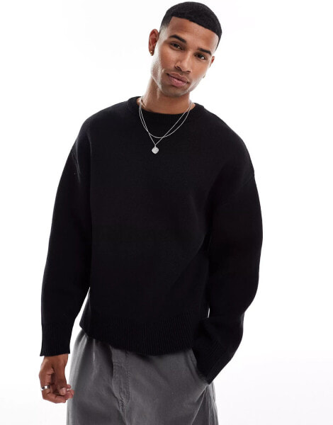 Weekday Cypher oversized jumper in black