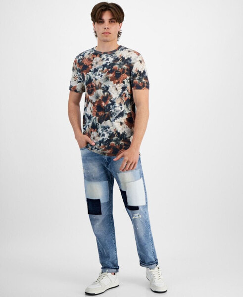 Men's Textured Floral Graphic T-Shirt