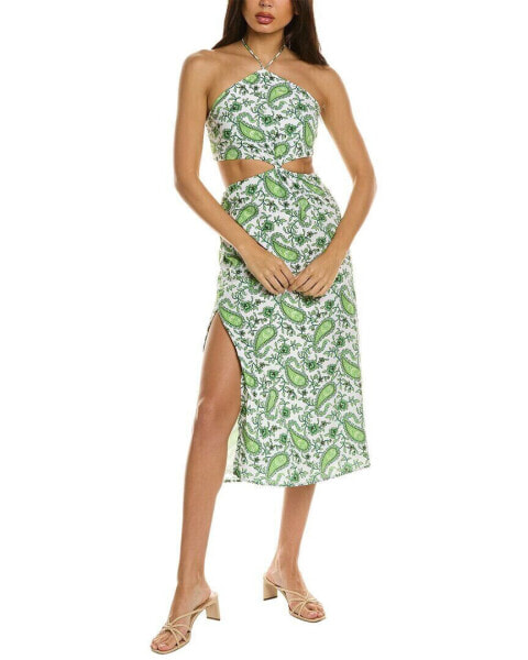 Celina Moon Halter Midi Dress Women's Green L