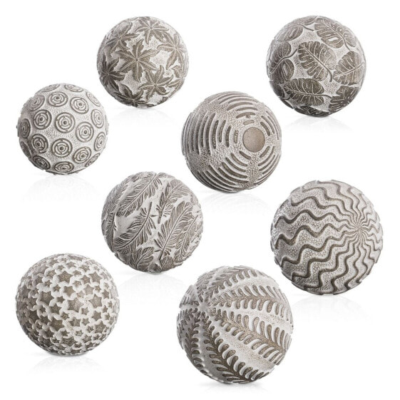 Декоративные шары серо-белые 10 x 10 x 10 см (8 штук) BB Home