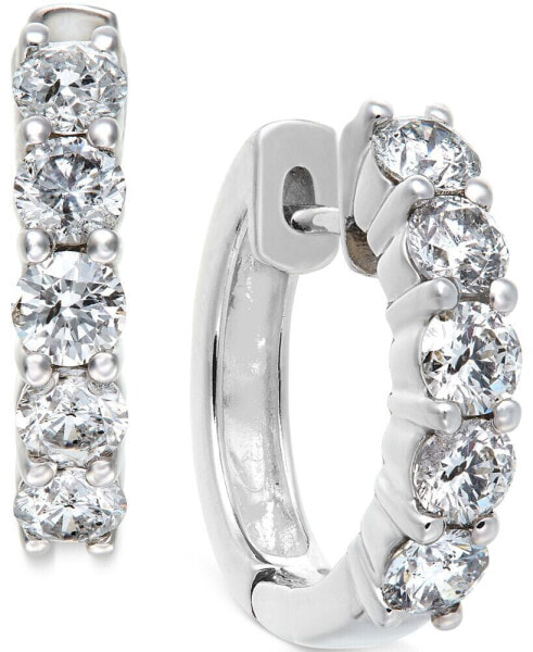 Серьги Macy's Diamond Hoop  White Gold 1-1/2 ct