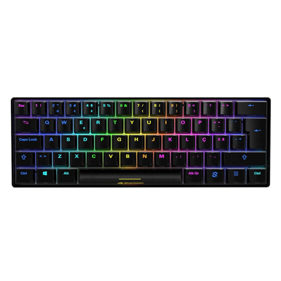 Sharkoon SGK50 S4 - 60% - USB - QWERTY - RGB LED - Black