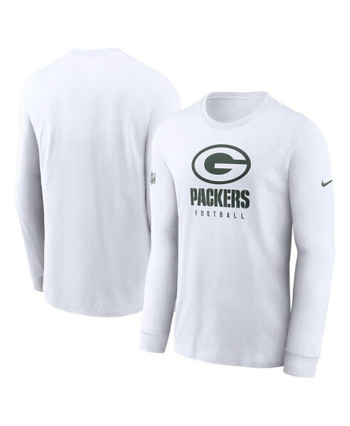 Men's White Green Bay Packers Sideline Performance Long Sleeve T-shirt