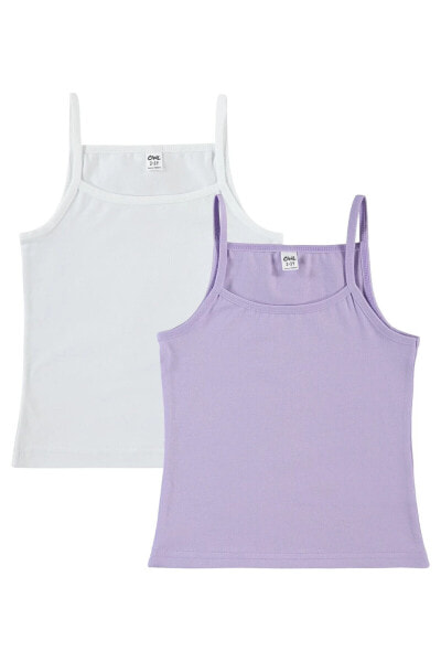 Майка Civil Girls 2'li Atlet Set White-Purple