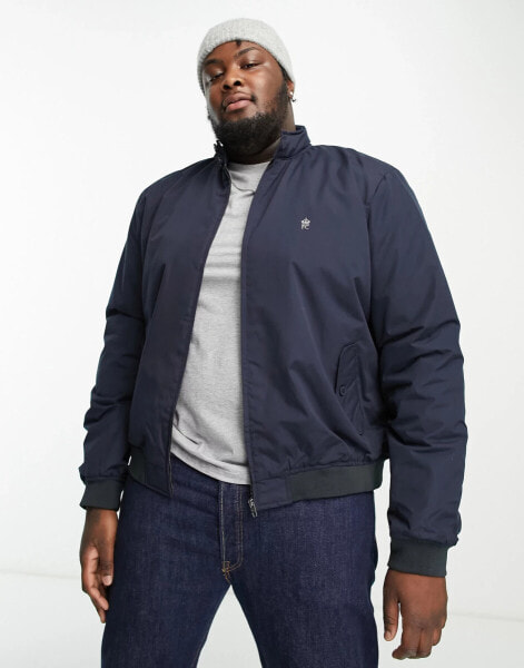 French Connection Plus lined harrington jacket in navy