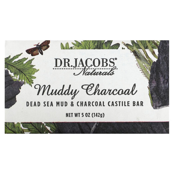 Muddy Charcoal, Dead Sea Mud & Charcoal Castile Bar, 5 oz (142 g)