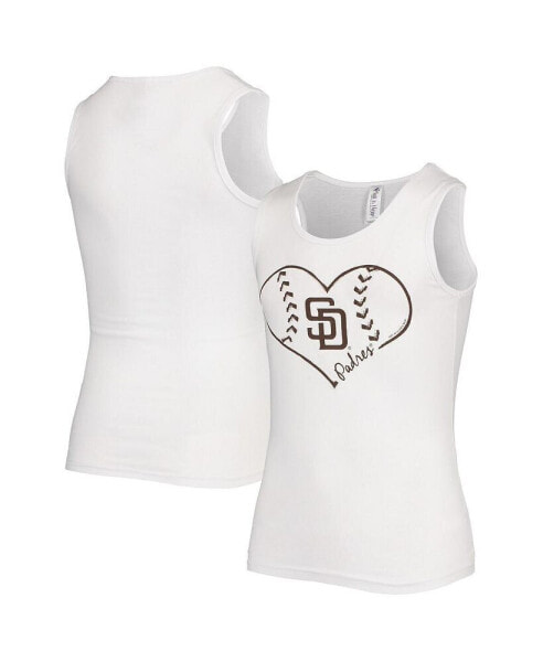 Big Girls White San Diego Padres Team Tank Top