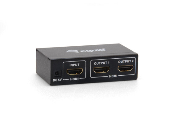 Equip 2-Port HDMI Splitter - HDMI - 2x HDMI - 4096 x 2160 pixels - Black - 340 MHz - 480i - 480p - 720p - 1080i - 1080p